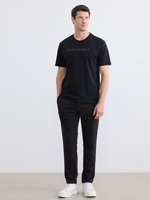 Bisiklet Yaka Bask?l? Erkek Ti??rt