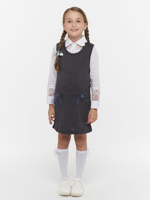 Сарафан для девочек 7067. 5006 серый