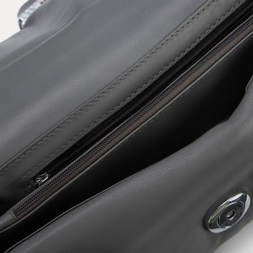 Сумка-мессенджер на клапане, длинный ремень, цвет серый - Simaland фото 3