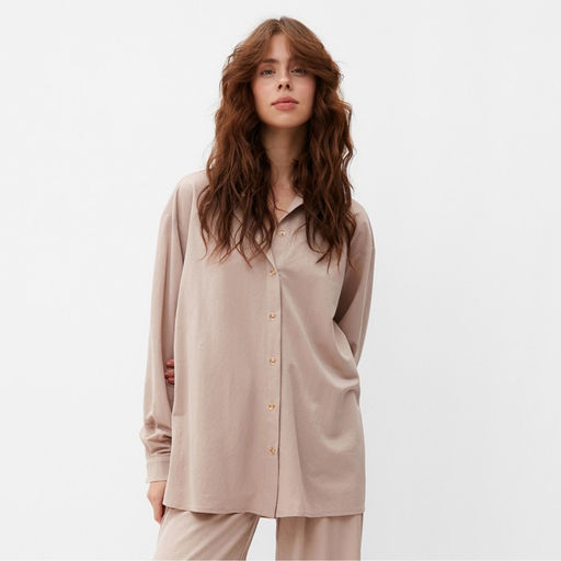 Костюм женский (сорочка, брюки) MINAKU, размер 50, бежевый