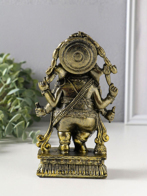 Сувенир полистоун "Ганеша в украшениях" бронза 5,5х10,5х17,5 см