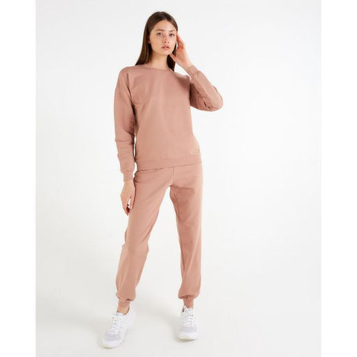 Костюм спортивный женский: свитшот, брюки, MINAKU: Casual Collection, размер 46, песочный