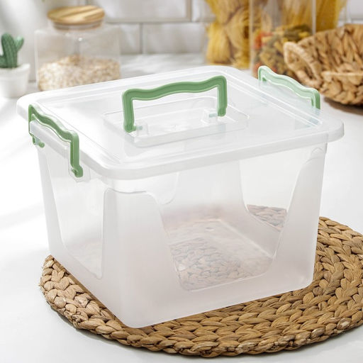 Контейнер пищевой Альтернатива, 8.5 л, пластик, прозрачный, ручки МИКС