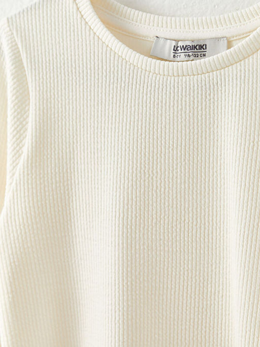 Bisiklet Yaka Basic Uzun Kollu K?z ?ocuk Ti??rt - Waikiki фото 3