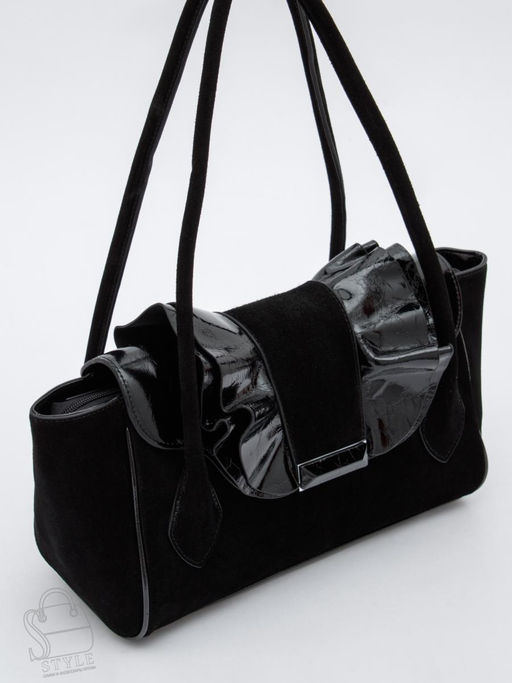 Сумка женская кожаная 2430-1Y black Polina&Eiterou