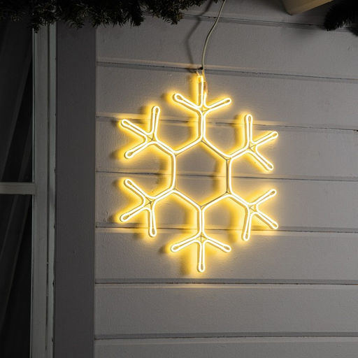 Неоновая фигура «Снежинка», 50 см, 480 LED, 220 В, свечение тёплое белое