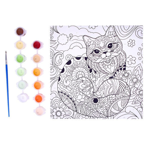 Картина по номерам на холсте с подрамником «Грациозная кошка», 20×20 см