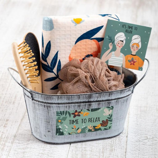 Набор подарочный Этель Time to relax, 5 предметов, полотенце, мочалка, расчёска
