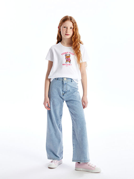 Wideleg K?z ?ocuk Jean Pantolon