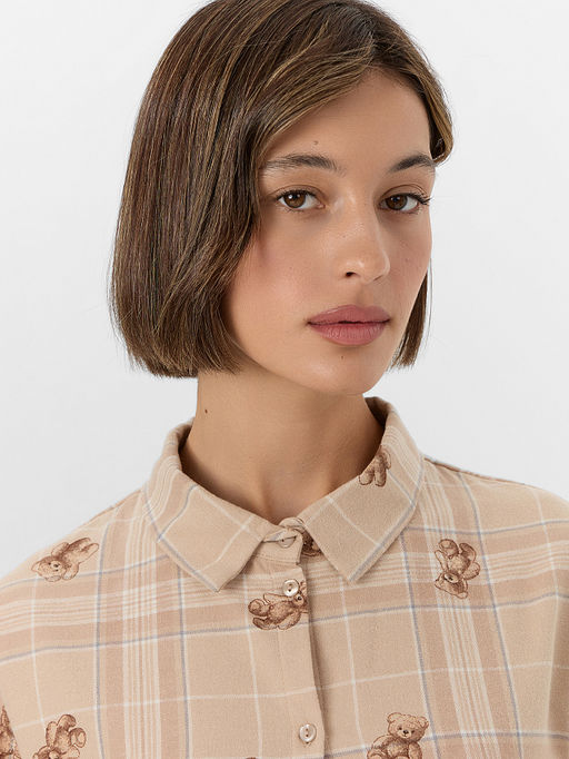 Комплект женский домашний бежевый с принтом мишек - Mark formelle фото 4