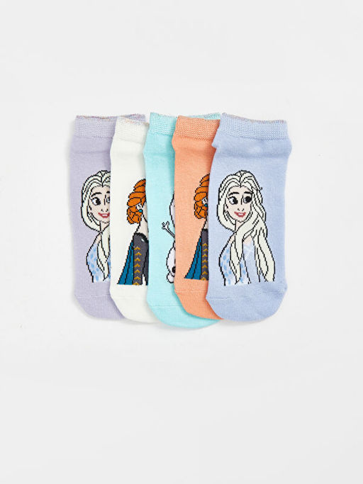 Elsa Desenli K?z ?ocuk Patik ?orap 5li