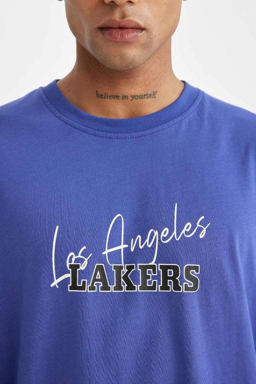 DeFactoFit Футболка оверсайз с круглым вырезом и короткими рукавами NBA Los Angeles Lakers  фото 5