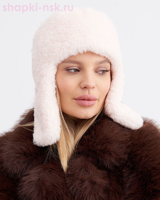 Элла LevelPro макси шеврон экомех альпака Ушанка женская флис