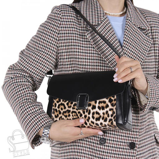 Сумка женская кожаная 6638VG yellow leopard Vitelli Grassi в Новосибирске  фото 2