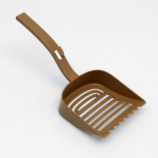 Туалет для кошек фигурный закрытый с совком, 54 х 37 х 40 см, бело-коричневый - Пижон фото 8