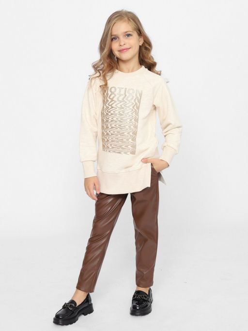 CRB wear/CWJG 63715-13-390 Джемпер для девочки,бежевый меланж/Ex.Cherubino  фото 3