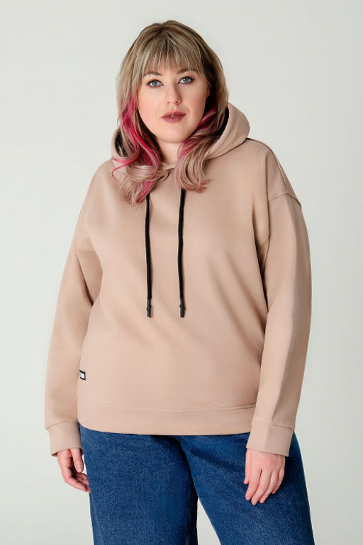 Арт. 15116 Худи женское с капюшоном 46-54 (5 шт) Цвет:бежевый - Калинка фото 11
