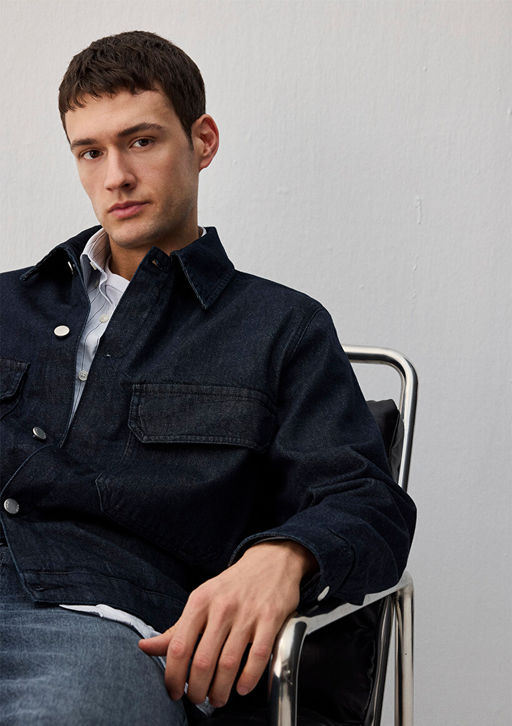 Lacivert Ince Denim Ceket - Mavi фото 2