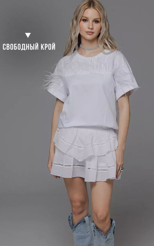 Футболка премиум качества с натуральными перьями страуса - Sahar art lab фото 12