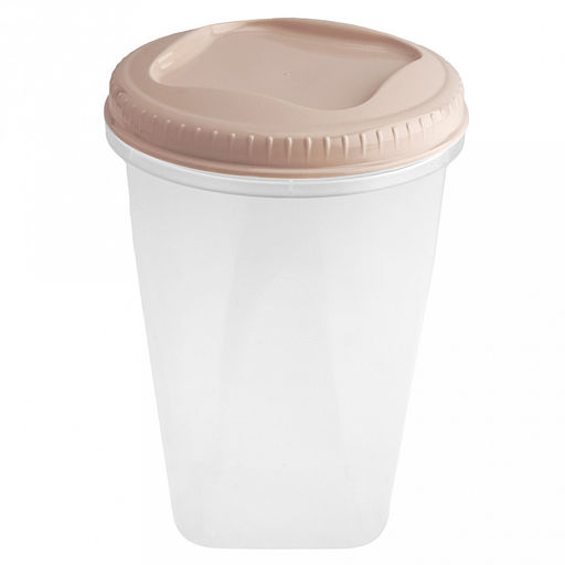 Контейнер для продуктов пластмассовый Тондо 0,9л, д11см, h15,5см, завинчивающаяся крышка, кремовый, подходит для СВЧ (Россия) - Домашняя мода фото 3