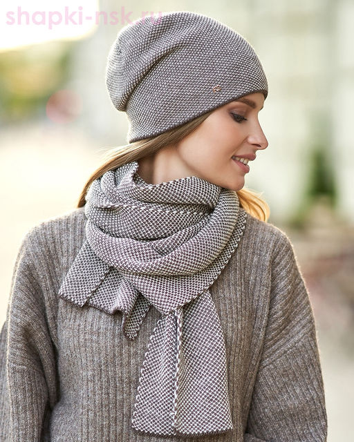 M 1113 S 1113 Комплект женский флис (колпак+шарф)