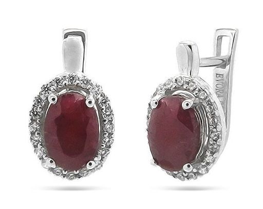 Серьги из серебра рубин, Элиса