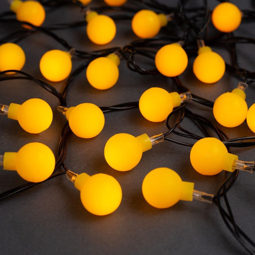 Гирлянда Нить 5 м с насадками Шарики жёлтые, IP20, тёмная нить, 30 LED, свечение жёлтое, 8 режимов, 220 В - Luazon lighting фото 3