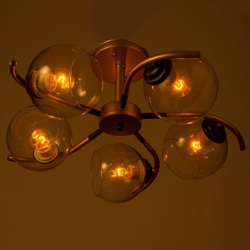 Люстра «Мерлия» 5хЕ27 40 Вт черно-золотой 60×60×27 см BayerLux