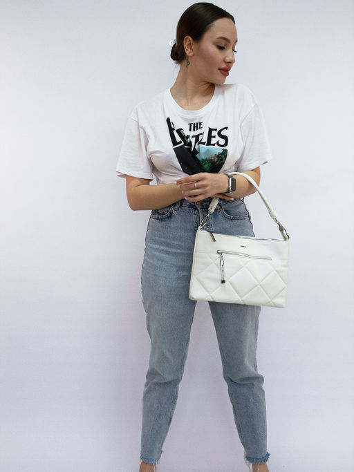 LACCOMA сумка Майя-Ф826-белый эко кожа хлопок фото 10