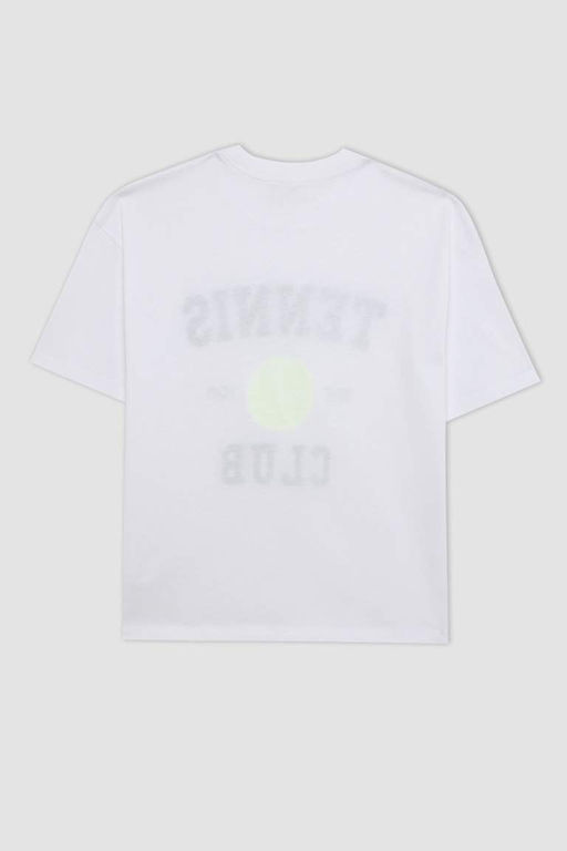 Футболка оверсайз с принтом и короткими рукавами для девочек - Defacto фото 10