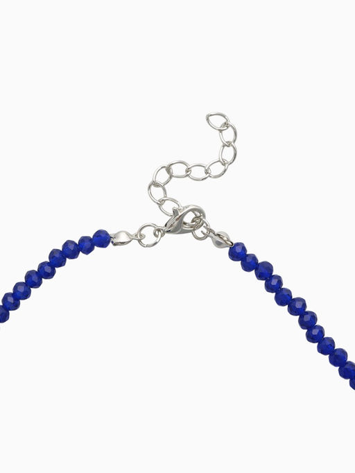 Чокер из бисера «Хрусталь» синий в серебре, 36 см + 5 см доп, цепочка