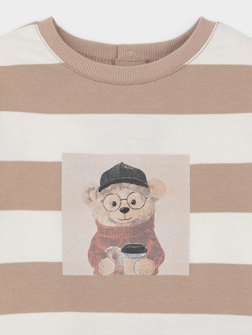 КР 302911/темно-бежевый,полоска к636 джемпер (свитшот) д/мал яс