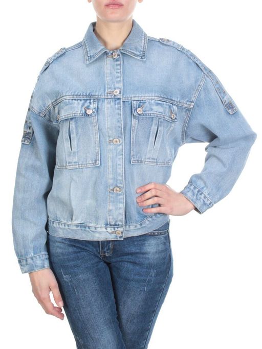 J7735 BLUE Куртка джинсовая женская YI SUO (98% хлопок 2% эластан) - Фабричный китай фото 2