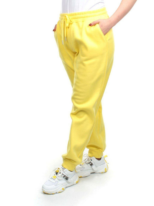 M049 YELLOW Брюки спортивные женские на флисе (100% хлопок) 7986 - Fashion фото 3