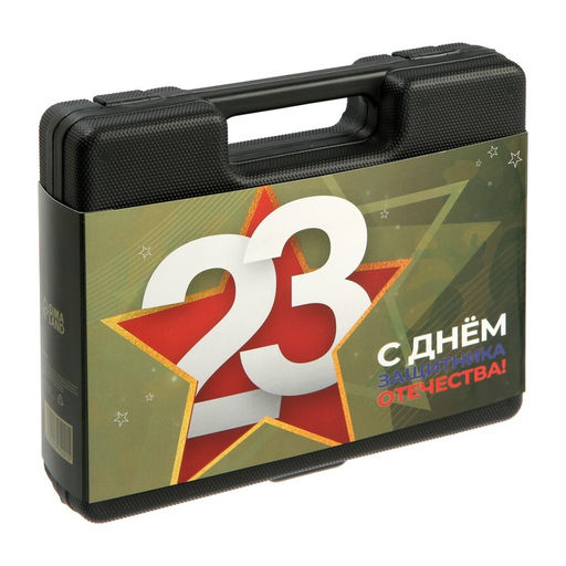 Набор инструментов в кейсе ТУНДРА 23 ФЕВРАЛЯ, в подарочной упаковке, 12 предметов