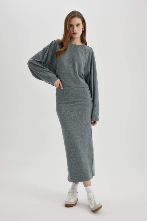 Футболка Relax Fit с круглым вырезом и длинными рукавами - Defacto фото 2