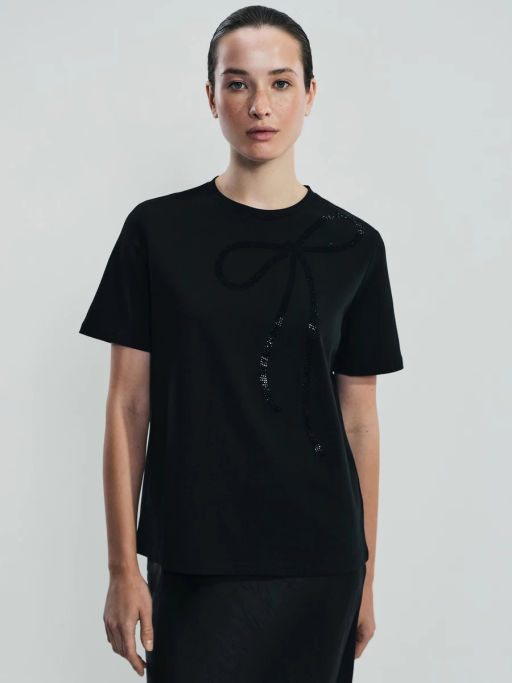 Футболка с бантом из блесток / Zarina