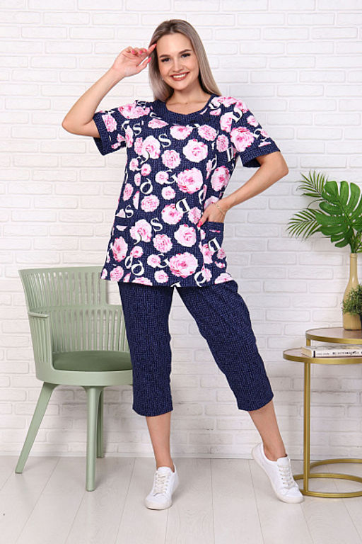 Костюм с бриджами, синий (909-1)