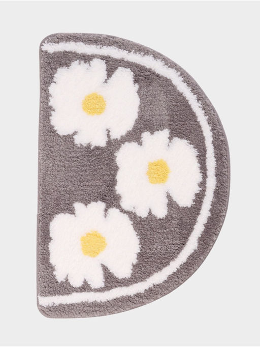 Коврик Доляна Daisies, 4060 см, микрофибра, серый  фото 2