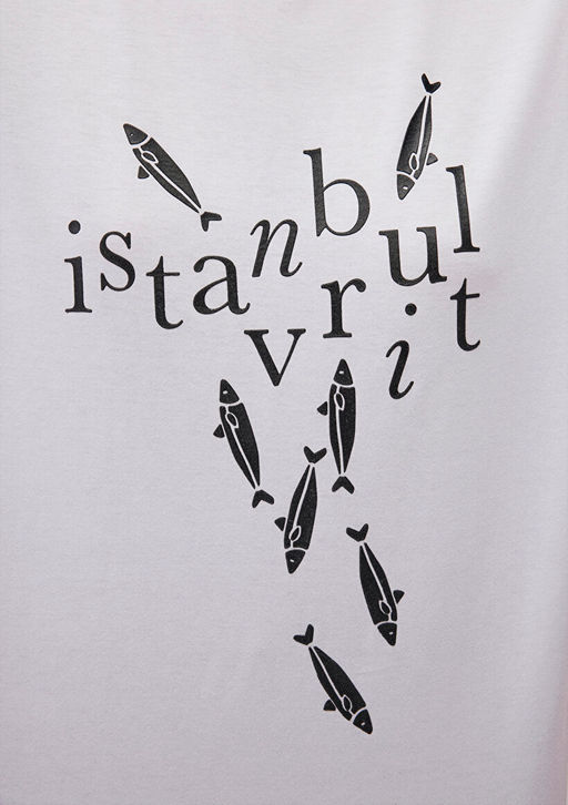 Istavrit Bask?l? Istanbul Tisort - Mavi фото 5