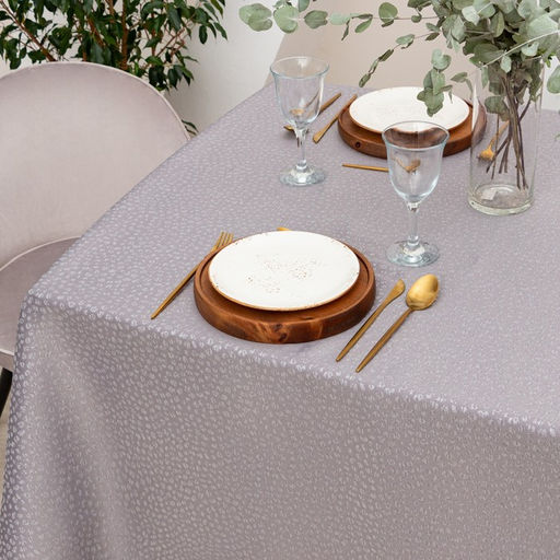 Скатерть Этель Grey цв.серый, 142*283 +/-3 см, 115 10 гр,100% п/э  фото 3