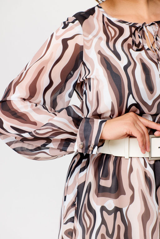 Платье Swallow 770.2 полоска молочная+серая - Mira fashion фото 11