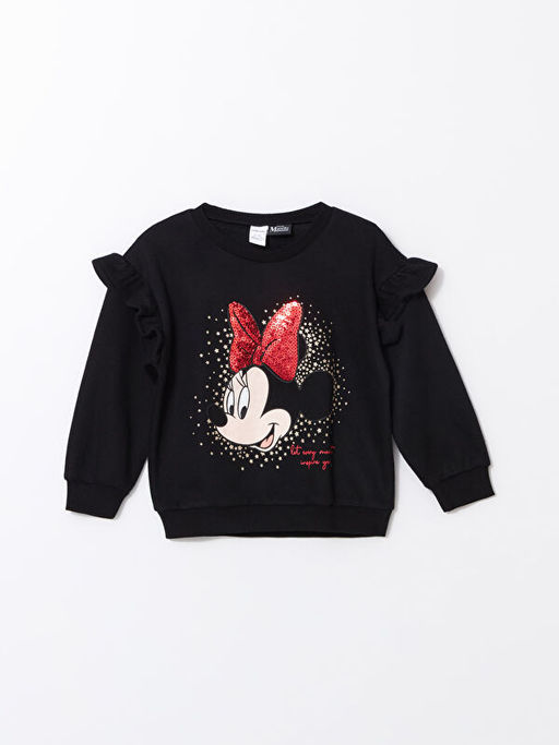 Kal?n Minnie Mouse Bask?l? K?z ?ocuk Sweatshirt