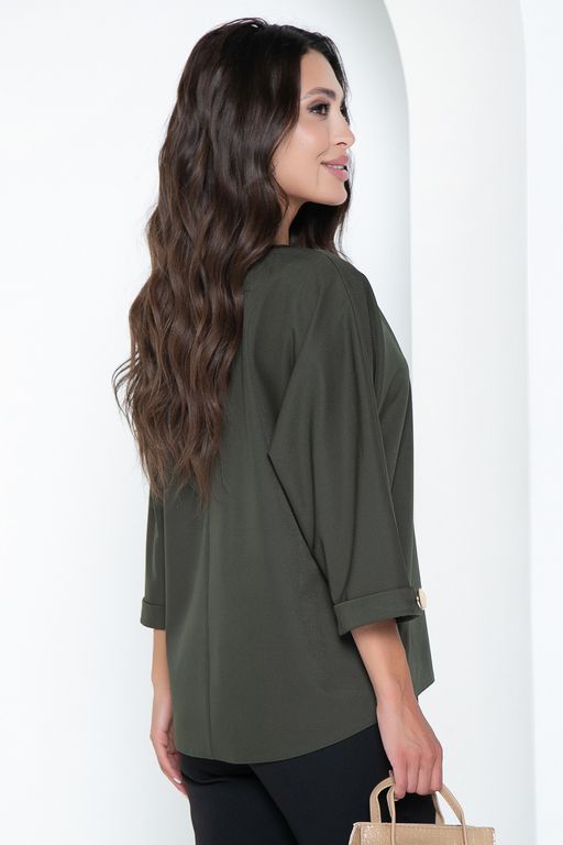 Блуза Тринити с пояском (хаки) Б2574 - Lt collection фото 6