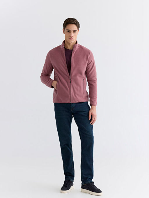 Dik Yaka Uzun Kollu Polar Erkek Fermuarl? Sweatshirt