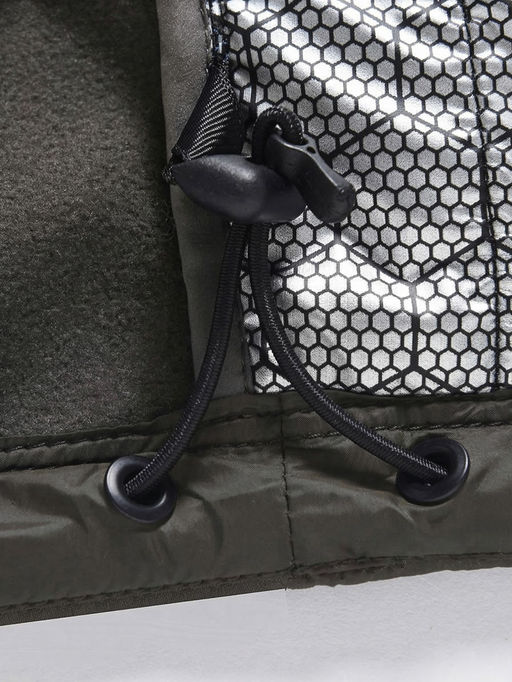 Куртка мужская гибридная стёганая с капюшоном с графеновой подкладкой цвета хаки 9621_1Kh