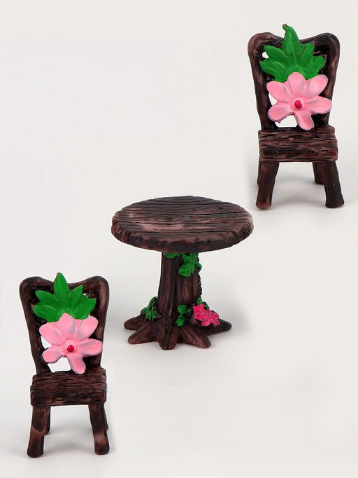 Миниатюра кукольная «Столик на двоих», набор: стол и 2 стула