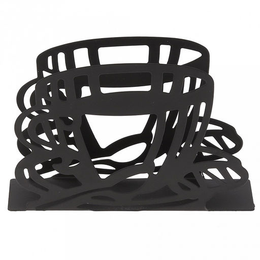 Салфетница металлическая, окрашенная Кофе 13,5х4,5см h9см, цвет - черный матовый (Китай) - Домашняя мода фото 3