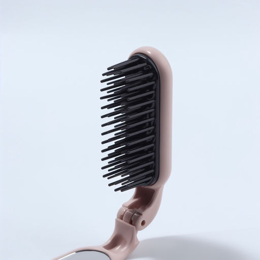 Расчёска массажная, складная, с зеркалом, 3×10 см, цвет пыльно-розовый