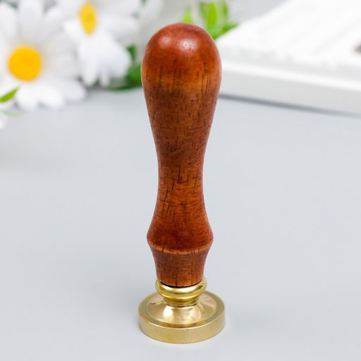 Печать для сургуча с деревянной ручкой «Медвежонок - Удачи», 9×2.5×2.5 см